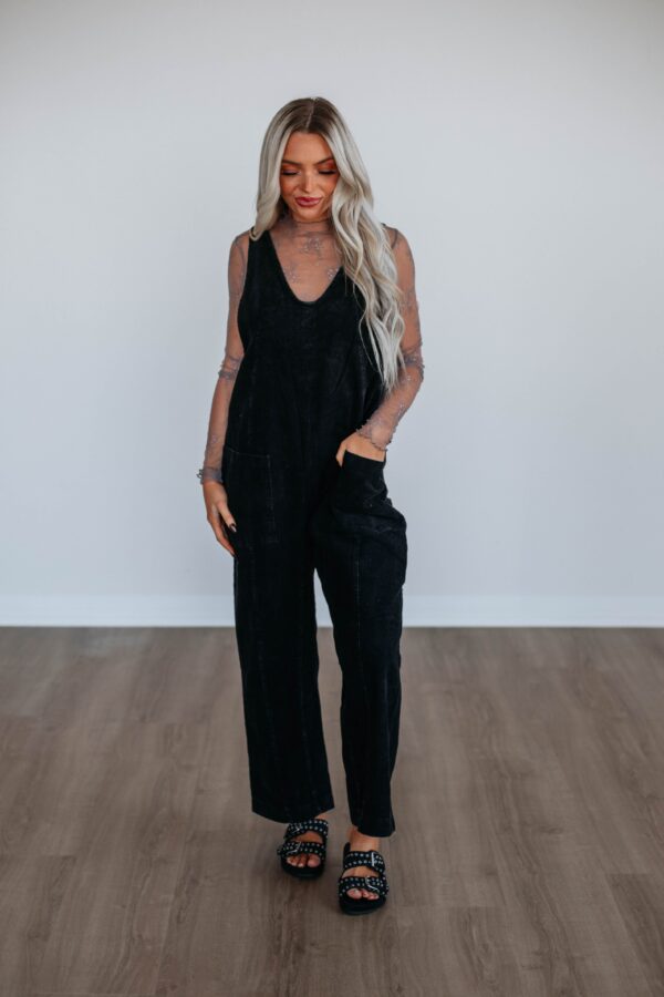 Coleman Corduroy Overalls - Black - Image 2