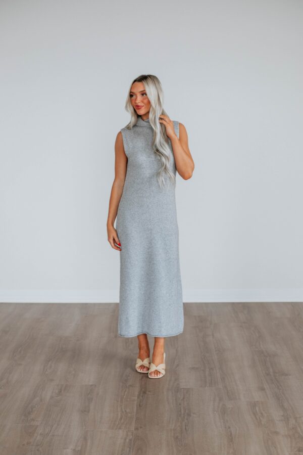 Roxanna Sweater Dress - Heather Grey - Image 5