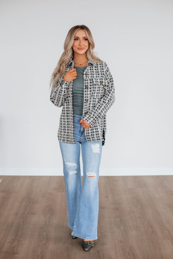 Setting New Standards Shacket - Black Mix - Image 3