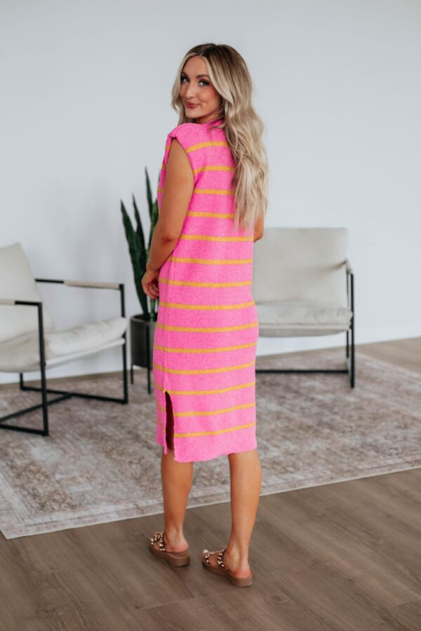 Shela Striped Dress - Fuchsia - Image 5