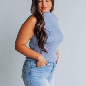 Sofi Knit Tank - Dusty Blue