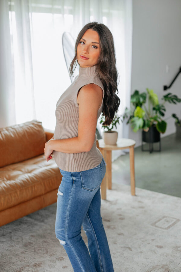Sofi Knit Tank - Light Mocha - Image 3