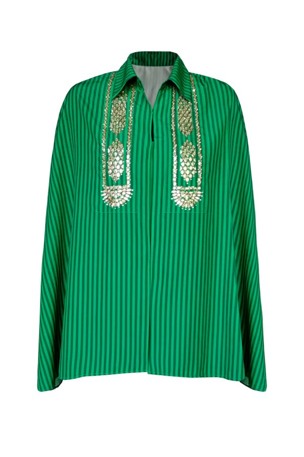 Gota Embroidered Cape Top - Image 2