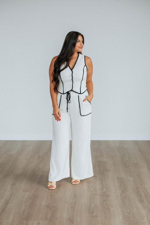 Talk Later Linen Vest - Image 3