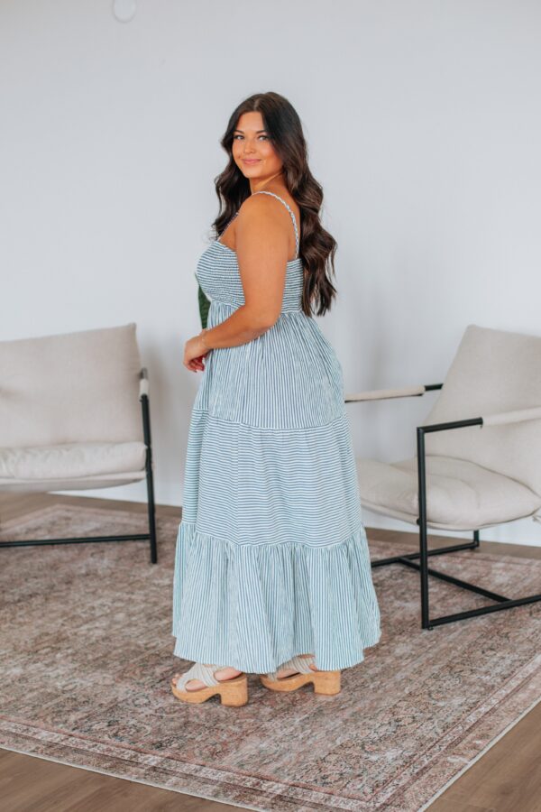 Shaylee Striped Dress - Steel Blue Mix - Image 8