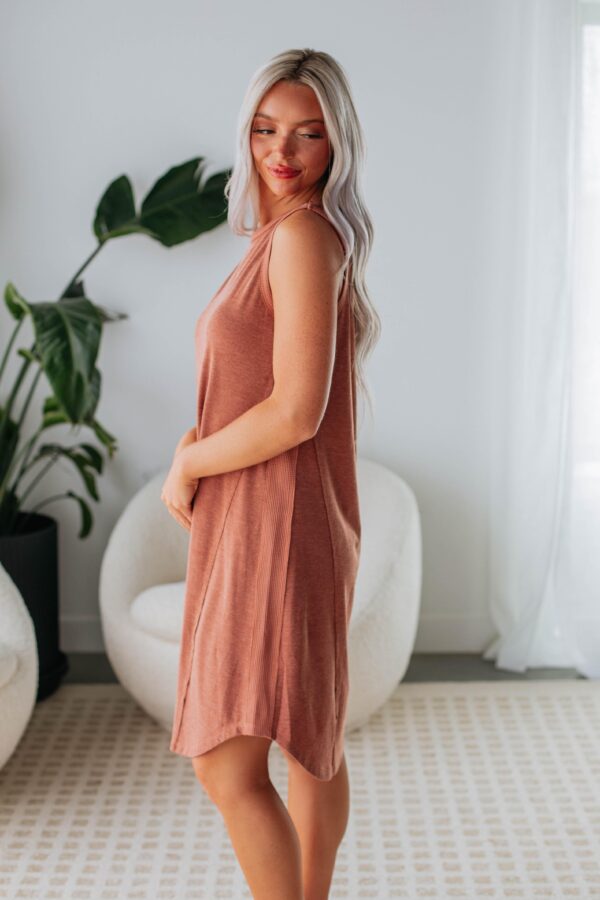 Wayne Knit Dress - Brick - Image 3