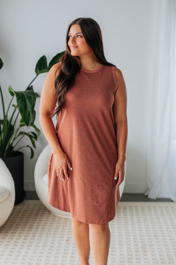 Wayne Knit Dress - Brick - Image 4