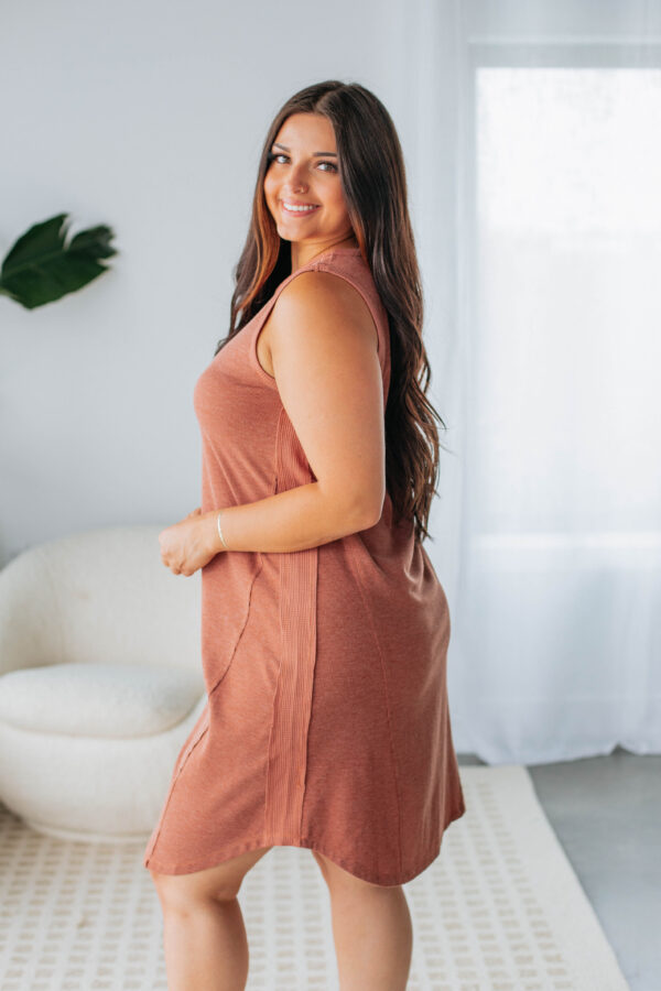 Wayne Knit Dress - Brick - Image 5