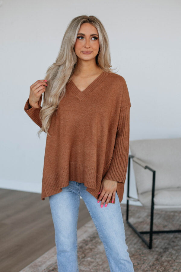 Wynston Oversized Sweater - Caramel - Image 5