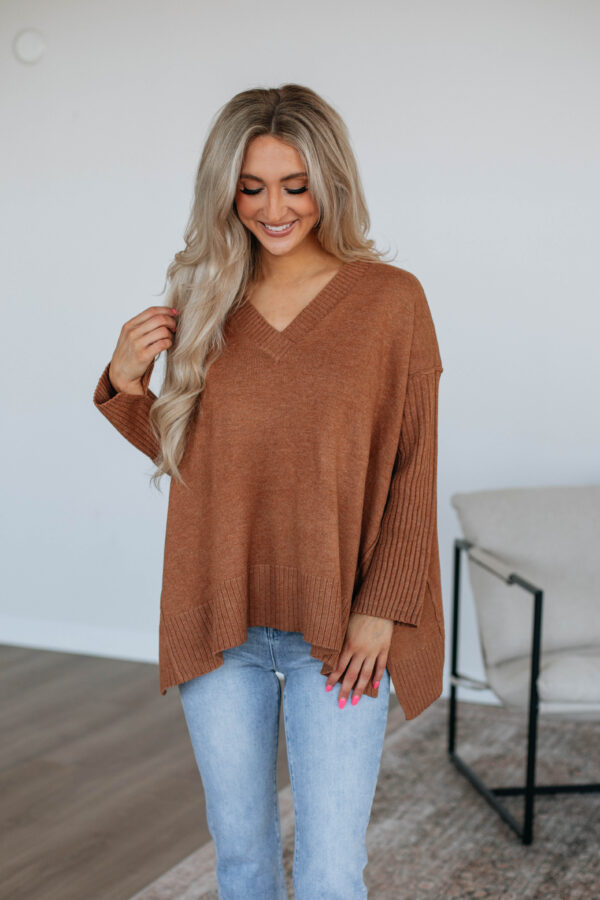 Wynston Oversized Sweater - Caramel - Image 6