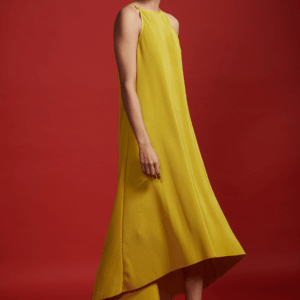 Pleated High Low Dress