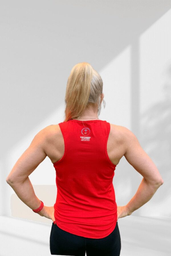 Anchored | Red women's sleeveless activewear top - Image 2