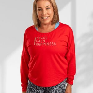 Anchoring | Red long sleeve activewear top for women