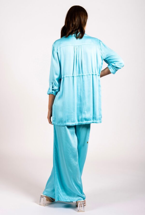 Aqua Blue Lightweight Parker Jacket - Keeping It Kool - Image 5