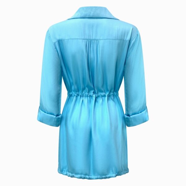Aqua Blue Lightweight Parker Jacket - Keeping It Kool - Image 2