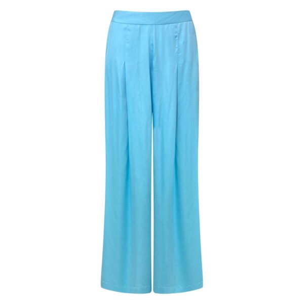 Aqua Blue Low Rise Culotte Pants - Desire