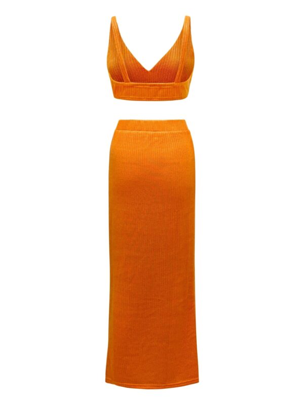 Arancia Orange Crop Top & Maxi Pencil Skirt - Image 3