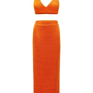Arancia Orange Crop Top & Maxi Pencil Skirt