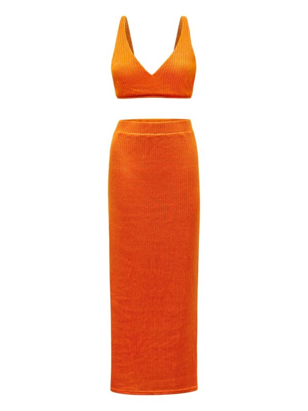 Arancia Orange Crop Top & Maxi Pencil Skirt