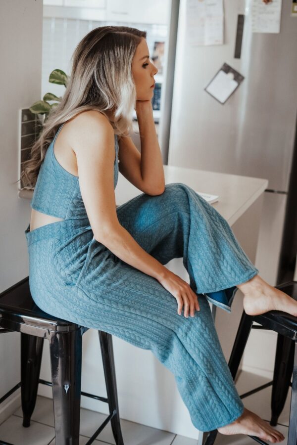 Atlanta Teal Knit Crop Top - Image 8