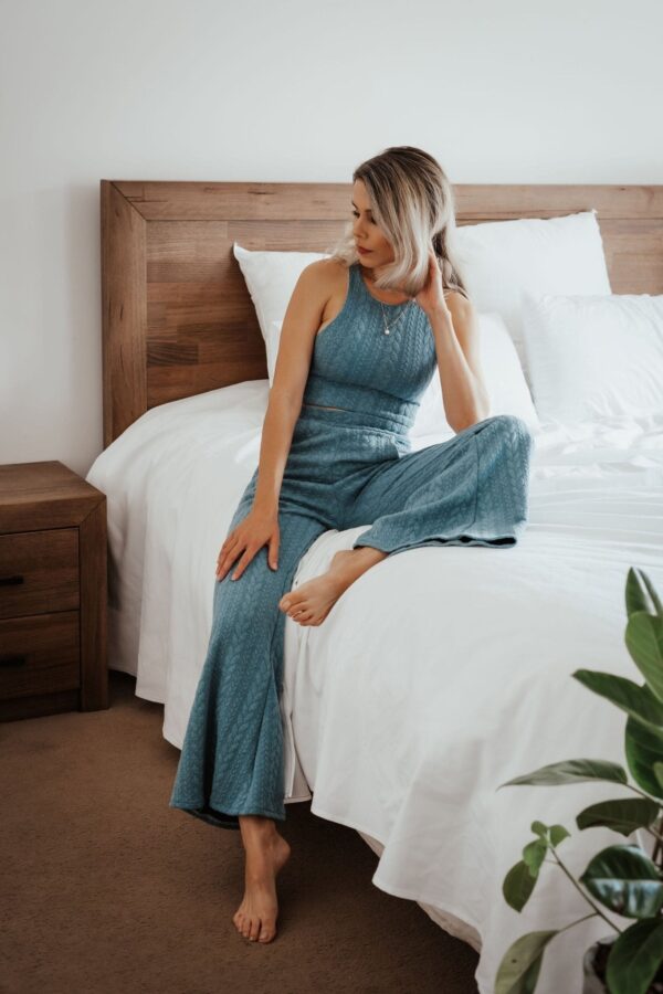 Atlanta Teal Knit Crop Top - Image 10