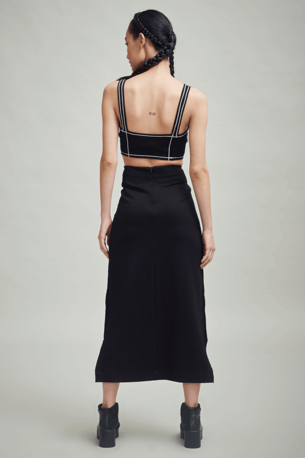 Black Ponte High Low Skirt - Image 7