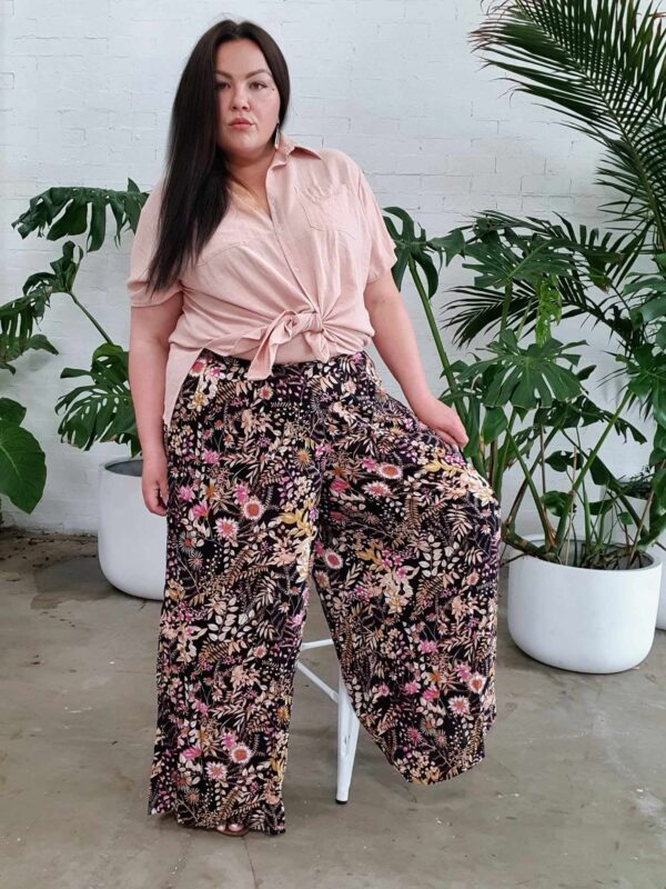 Palazzo Wide Leg Pants // Black Wildflower - Image 3