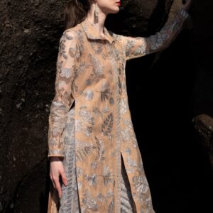 Metallic Badla Stitch Longline Top