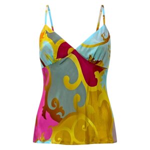 Baroque Printed Cami Slip Bias Top - Endless Love