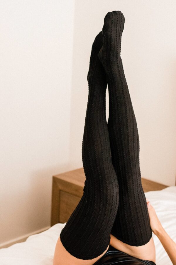Black Thigh High Socks - Image 2