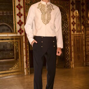 Embroidered Shirt & Sailor Pant Set