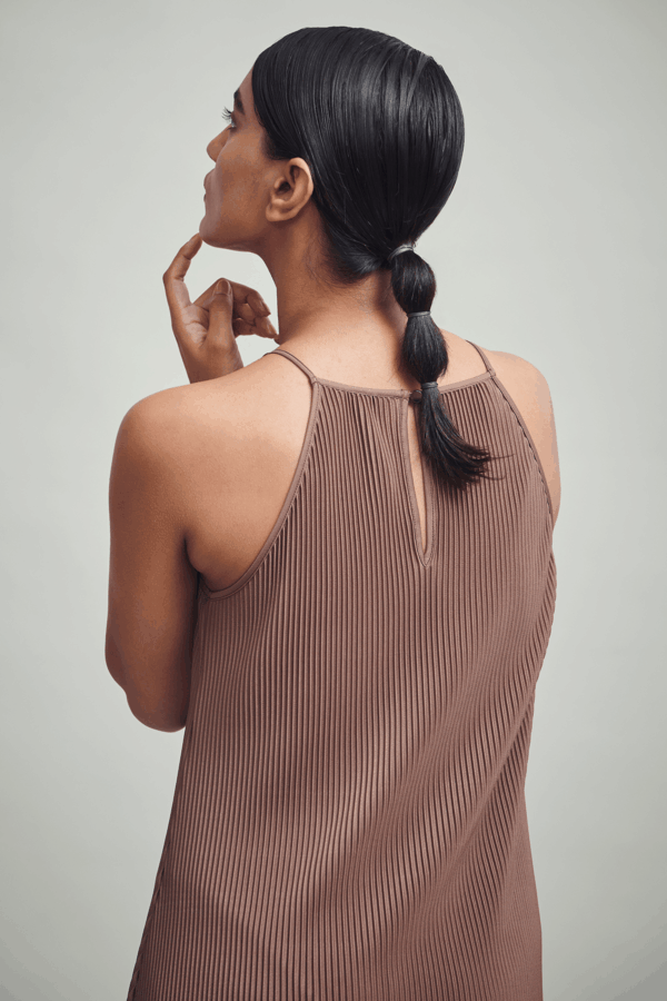 Pleated High Low Dress - Image 9