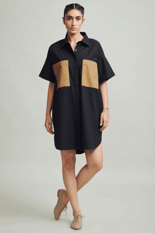 Contrast Pocket Shirt Dress - Image 17