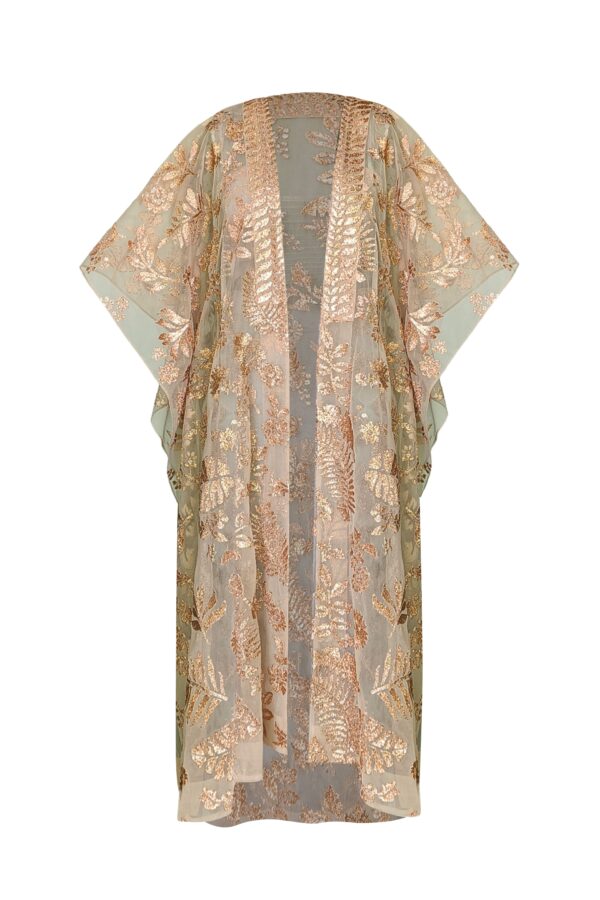 Metallic Badla Stitch Cape - Image 2