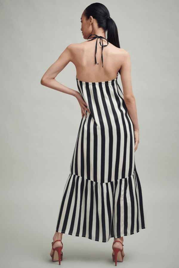 B&W Stripe Halter Maxi - Image 6