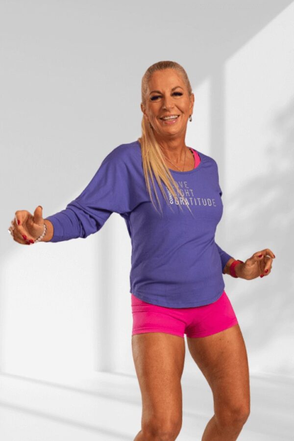 Connecting | Purple long sleeve activewear top for women - Image 4
