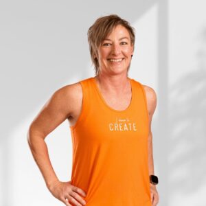 Create | Orange sleeveless activewear top for women