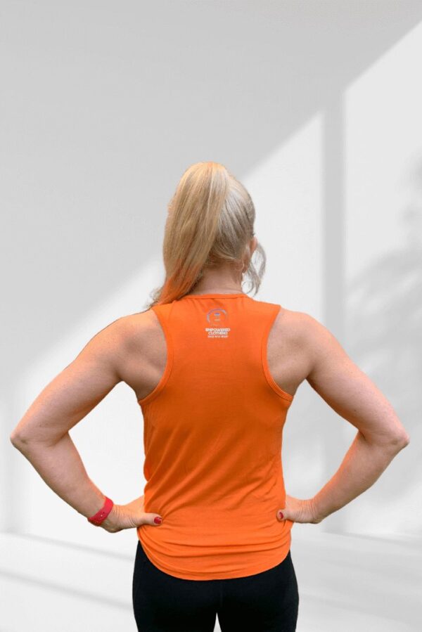 Create | Orange sleeveless activewear top for women - Image 6