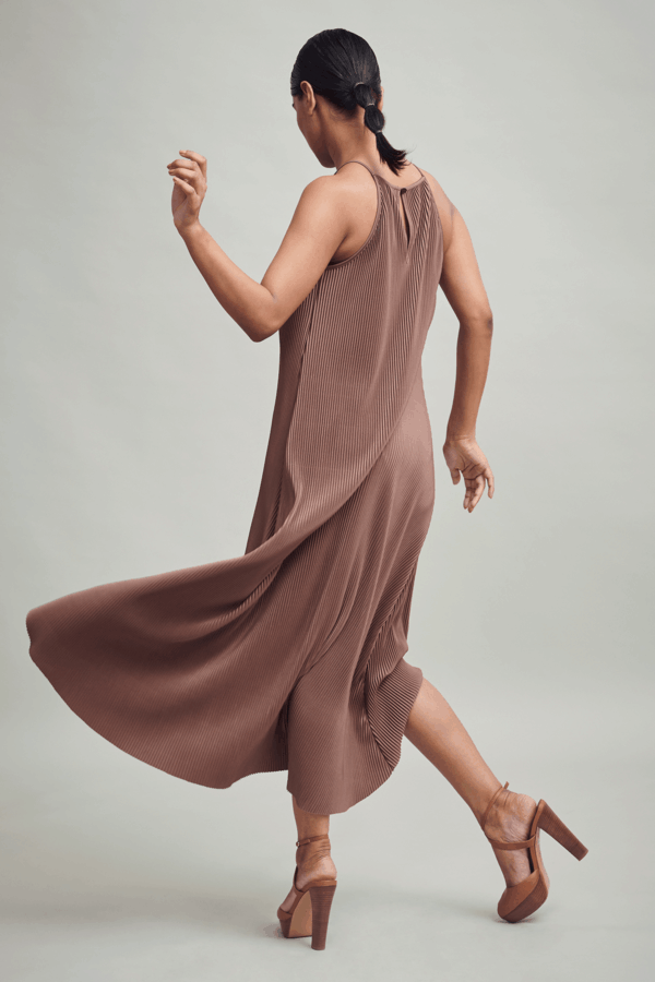 Pleated High Low Dress - Image 7