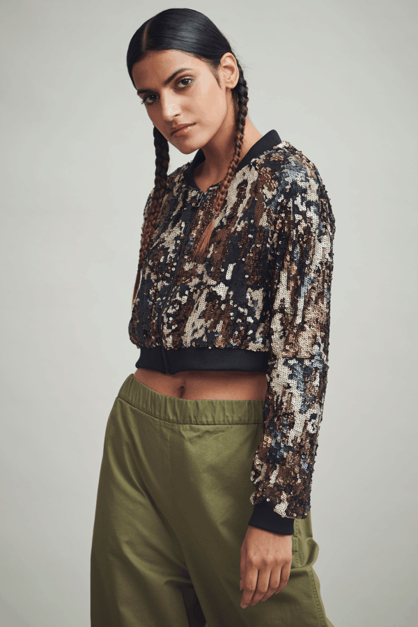 Sequin Camo Bomber - Image 2