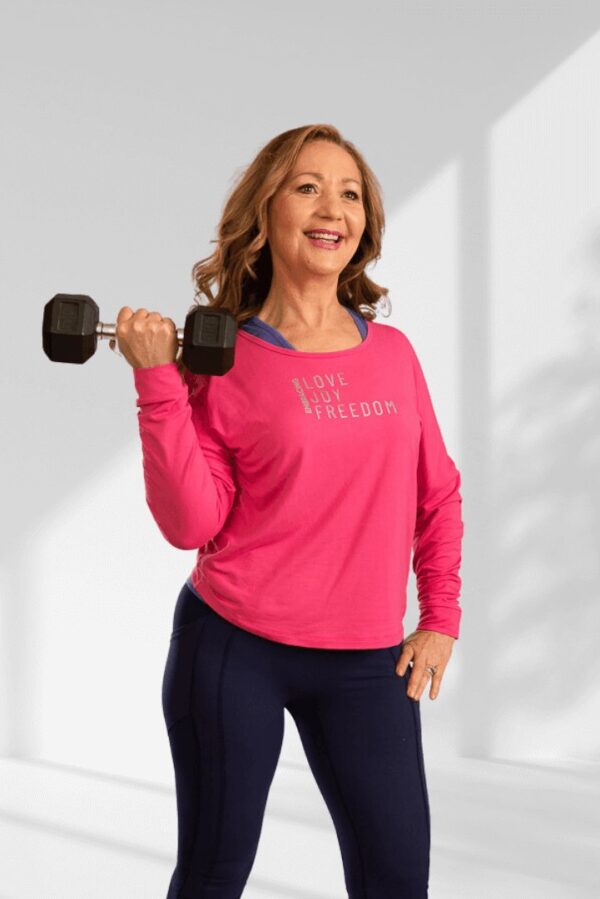 Embracing | Pink long sleeve activewear top for women