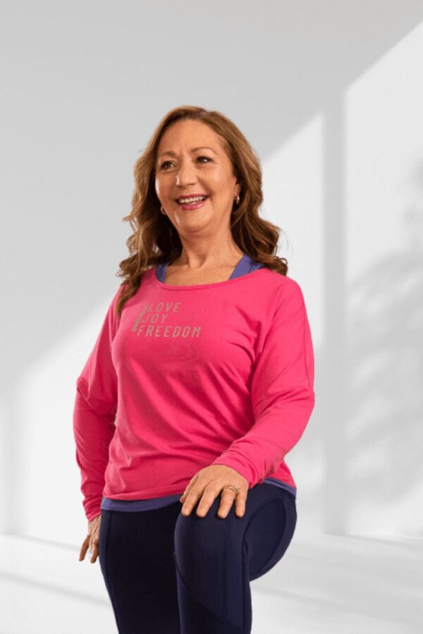 Embracing | Pink long sleeve activewear top for women - Image 4