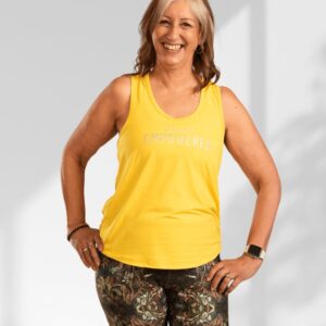 Empowered | Yellow women's sleeveless workout tops