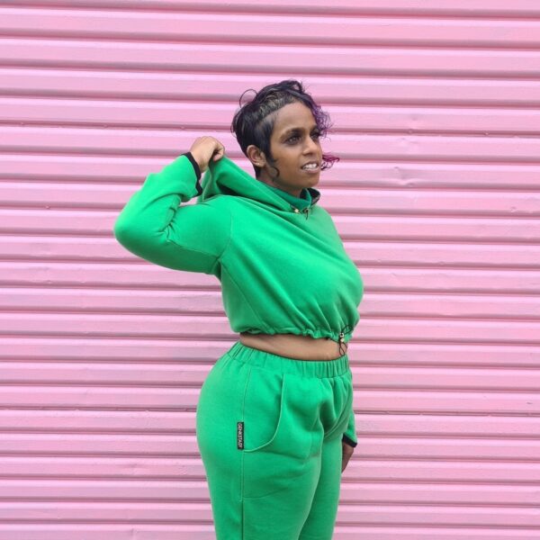 FIERCE PRIDE CROPPED HOODIE GREEN - Image 2