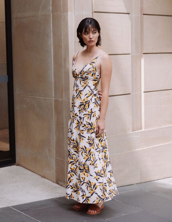 Hazel Dress Golden Wattles in Linen - Image 3