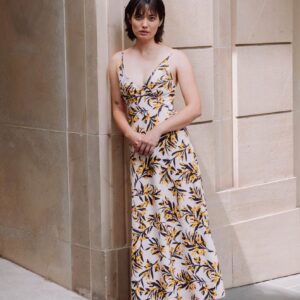 Hazel Dress Golden Wattles in Linen