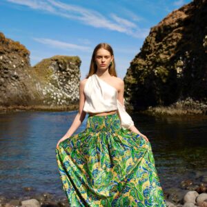 Fit & Flair Paisley Skirt