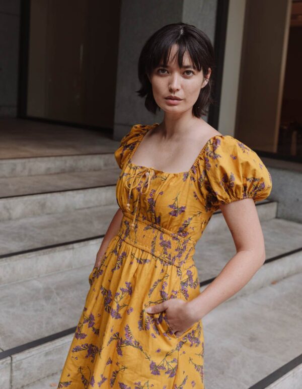 Keira Dress Scalavender in Linen - Image 3