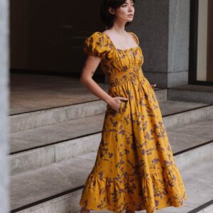 Keira Dress Scalavender in Linen
