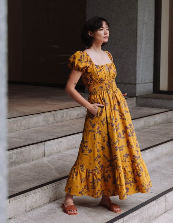 Keira Dress Scalavender in Linen